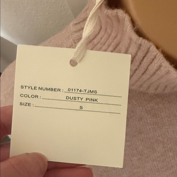 Marled Soft Pink Cowl Neck Sweater - Picture 3 of 4